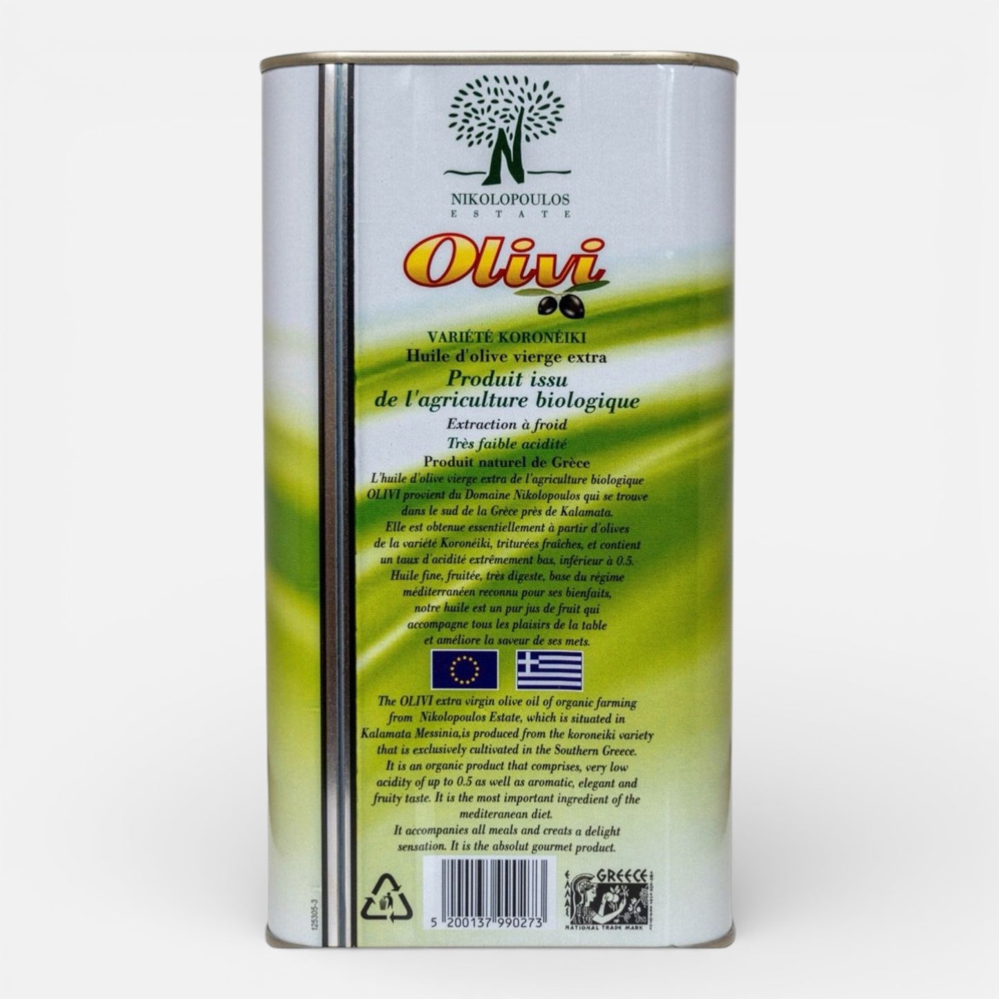 Ulei de masline Olivi extravirgin Bio 3L